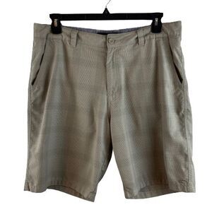 O'Neill Flat Front Casual Chino Shorts Gray Plaid Men's Size 36 Golf Activewear